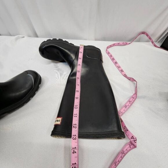 Hunter Black Tall Rubber Rain Boots Size Unisex 5M/6F - Picture 11 of 11